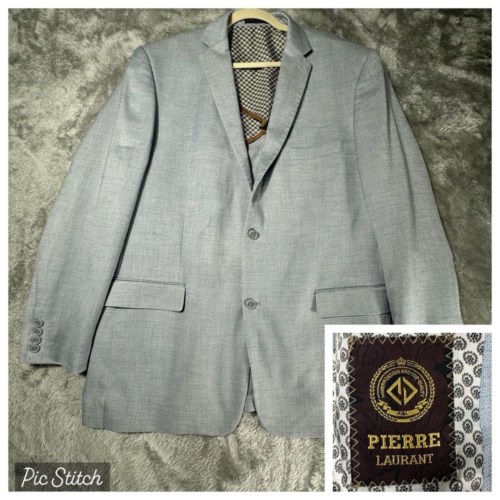Pierre Laurent Blazer Men 46L Zen Blue Elvis 2B Superior 150s High Tech Fabric